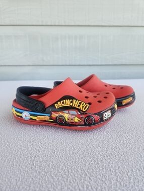 Crocs Disney Cars Lightning McQueen Fun Lab Clog Toddler C9 Slip-On Red NO LIGHT